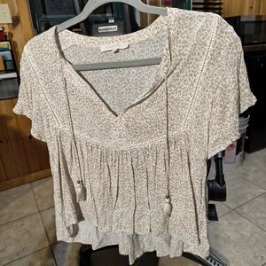 Olivaceous Cream Leopard Print Blouse